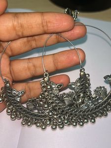 Silver Tone Hoop Earrings