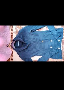 Navy Blue Woolen Over Coat For Styling