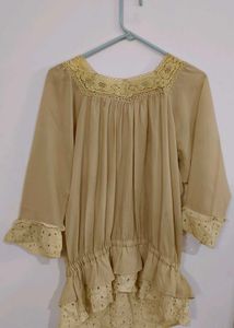 Vintage-Style Lace Trim Blouse