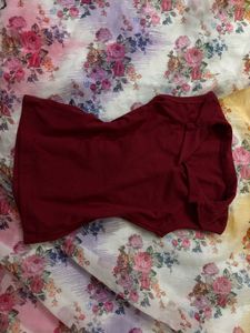Cute And Authentic Look Burgundy Top