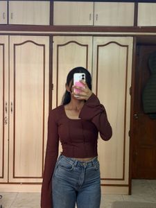 Burgundy Long Sleeve Top