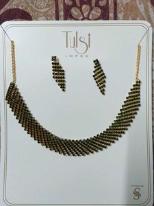 Tulsi Impex Green Colour  Necklace &amp; Earring Set