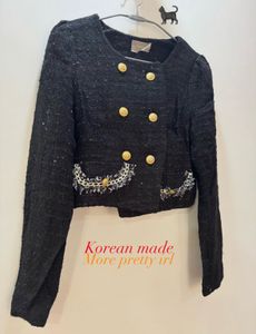 Elegant Black Tweed Jacket