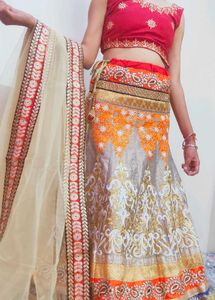 Red And Golden Lehanga/Party Wear
