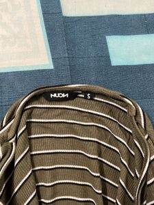 Striped Olive Green Top