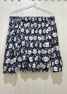 Floral Navy blue off shoulder top