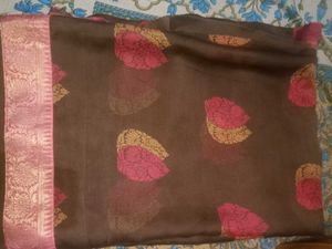 beautiful synthetic crap printed saree