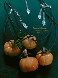 Handmade Miniature Pumpkin Clay Resin Necklace