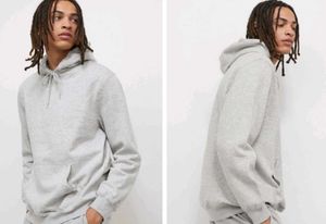 H&amp;M Solid Grey Relaxed Fit Hoodie Unisex