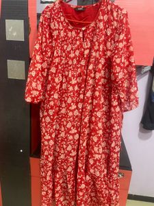 Floral Red Dress