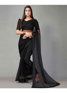 Net Saree With Padded Blouse