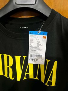 SF JEANS PANTALOONS BLACK NIRVANA TSHIRT M