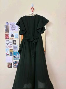 Olive Green Ruffle Maxi Dress