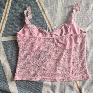 Pink Lace Cami Top Bust 30