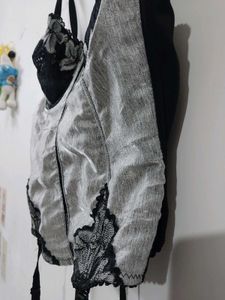 EUROPEAN Y2K METALLIC SILVER BUSTIER CORSET