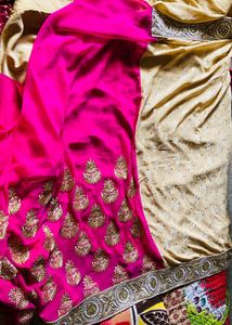 Soft Double colour heavy work saree
