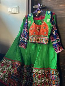Green Navratri choli Set