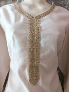 ✨ Elegant Cream Kurti – Size 4XL ✨Brand: Indo Era