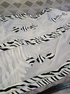 Zebra Print Suit With Patch Work Dupatta N Plazzo