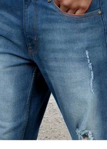 Ripped Blue Denim Jeans torn pant model style dist