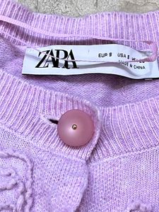 Zara Korean Floral Embroidered Cardigan S