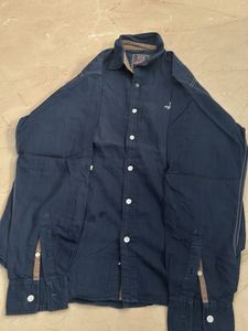 Navy Blue Casual Smart Shirt Full Sleeves