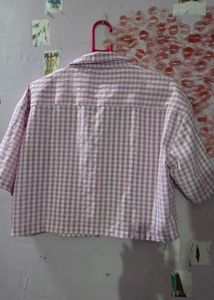 Checked Crop Top Shirt