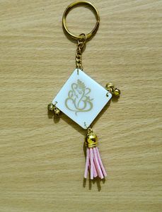 Ganesha Keychain _White