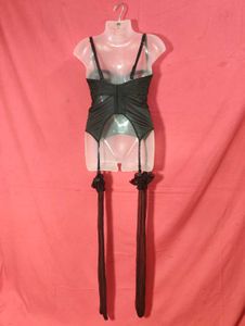 Black Lace Corset Set with Stockings 💫 Sexy &amp; Sty