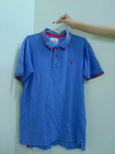 MEN&#39;S BLUE POLO NECK TSHIRT