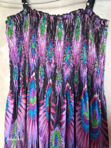 Peacock Print Maxi Dress