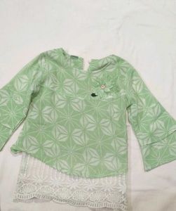 Green Floral Lace Top