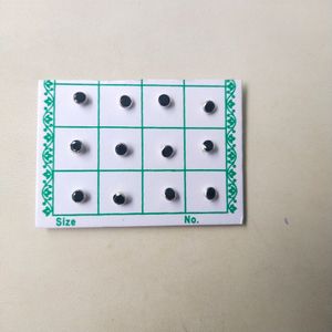 ✨925 Silver Black Stone Earrings/Nose Pin 1 Pair