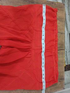 Orange Red Embroidered Kurta Set