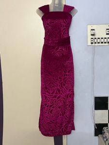 Pintrest Magenta Velvet Rose Dress