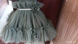 Olive Green Tulle Dress