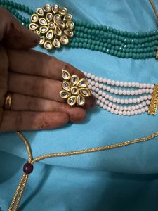 Two Kundan Necklaces With Common Earrings