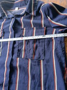 MOIRA Strip Long Sleeve Shirt Dress