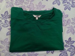 AND Cusual Regular Sleeves Solid Green Tunic