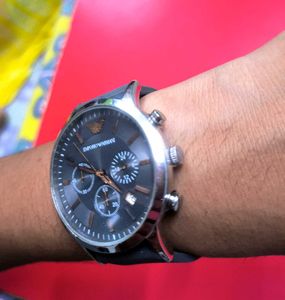 EMPORIO ARMANI Men Analog Gunmetal-Toned Chronogra
