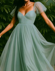 Sage Green Tulle Maxi Dress
