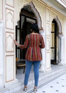 Multicolored Tropical Floral Printed Top