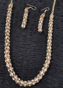 Elegant Necklace and Earring Set with White Stones