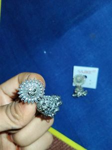 Silver Jhumka Earrings