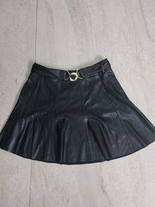 Black Faux Leather Mini Skirt