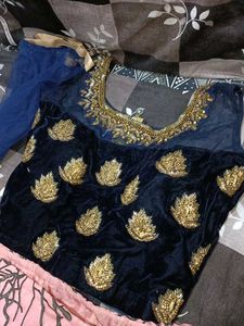 Price Drop 💧Navy Blue And Pink Lehenga Choli