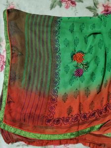 🔥 Sale 🔥 Green Printed Saree