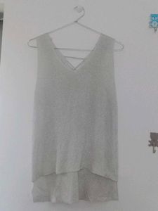 Sparkly Silver Tank Top