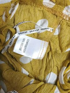 🐥Mustard Polka Dot Crop Top