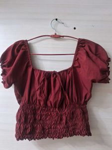 wine red crop Top